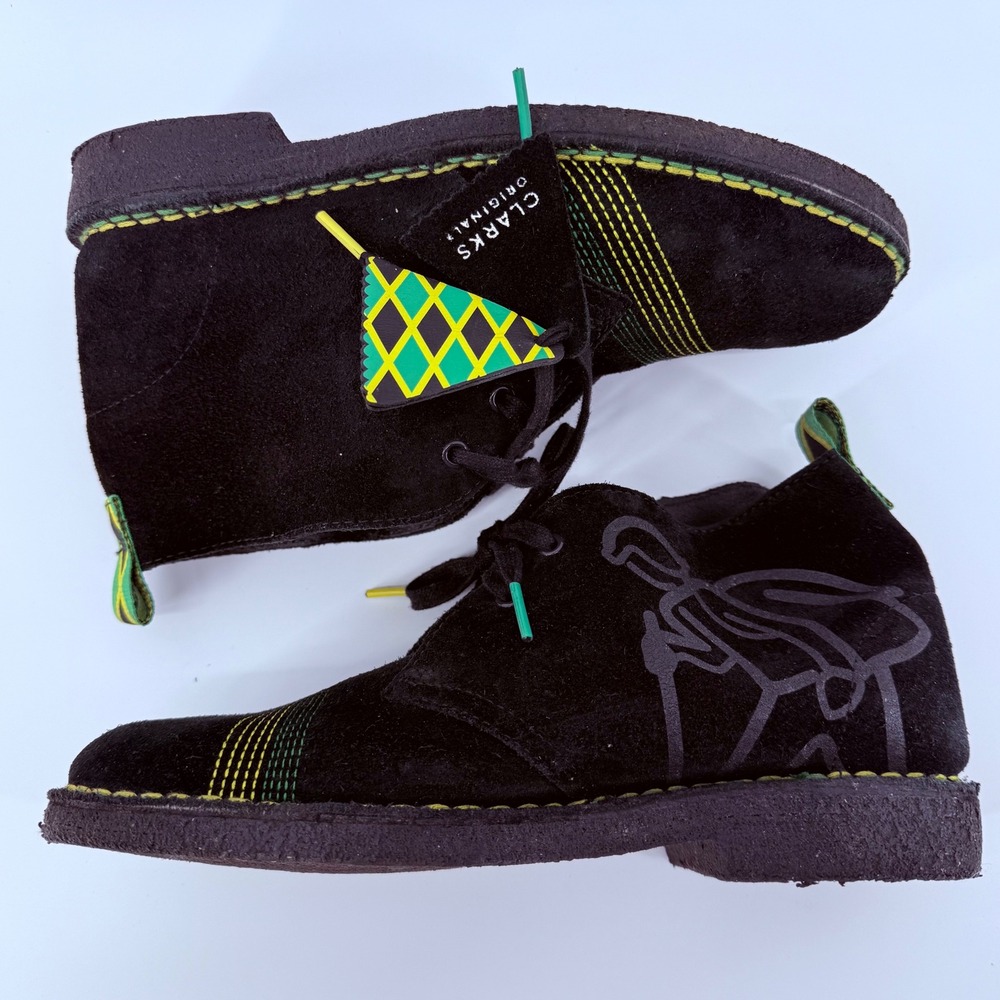 Clarks Originals Desert Jamaica Black Suede Chukka Boots 26160845 Womens 10